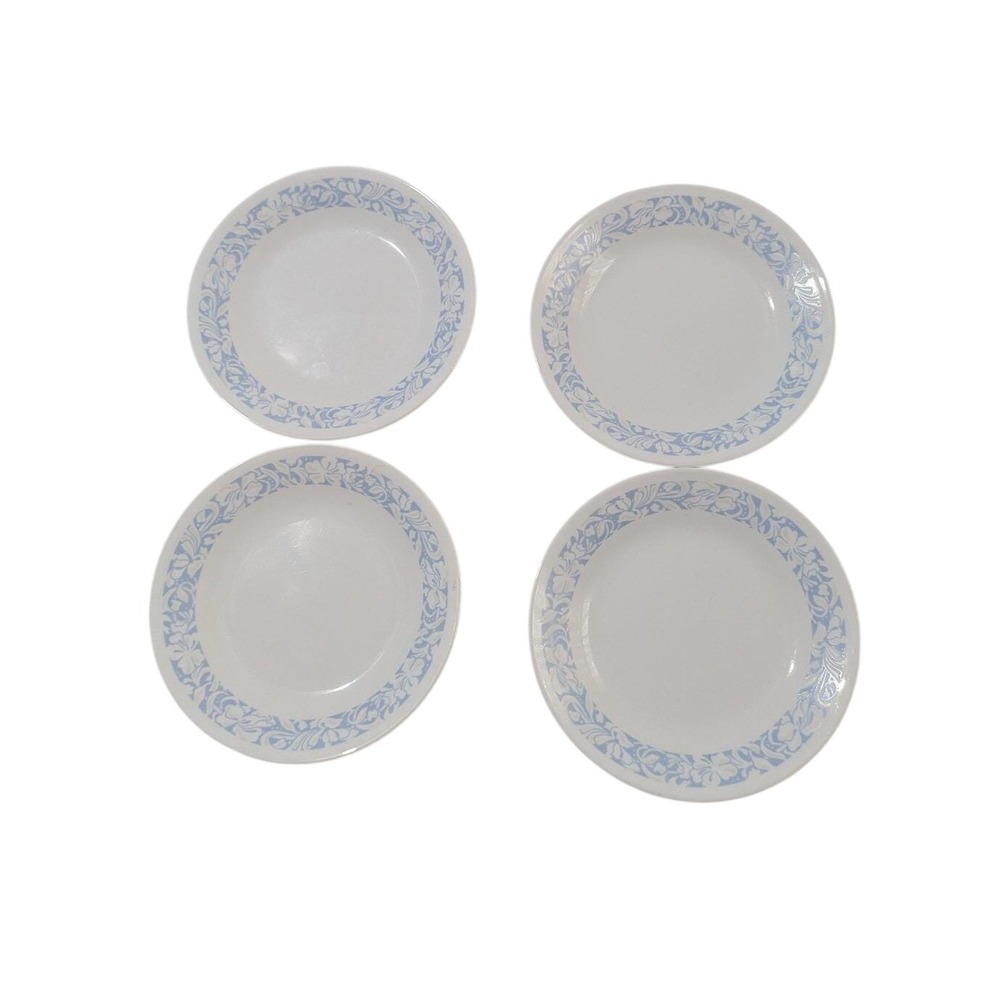 Corelle Morning Blue Bread and Butter Plates Set of 4 White Blue Floral 6.75 in